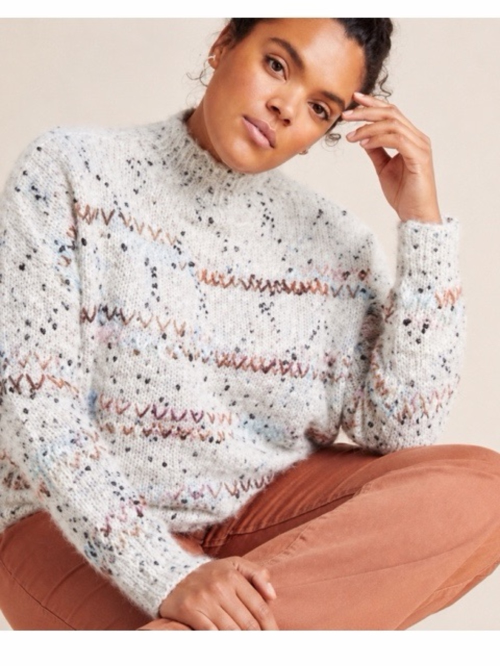 Anthropologie‎ Raga Darla Speckled Eyelash Knit Sweater